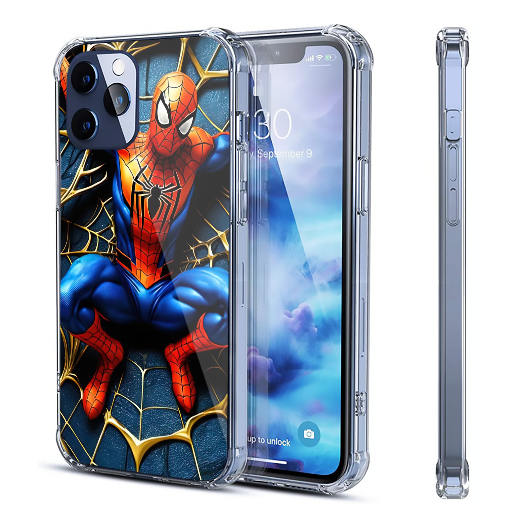 （画像用） Spider Man スパイダーマン 【iPhone 12シリーズ対応】透明スマホケース（クリアソフトケース）